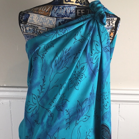 Women's Multi-Color Swim Wrap Aqua Blue  Pre-Owned - Picture 11 of 16